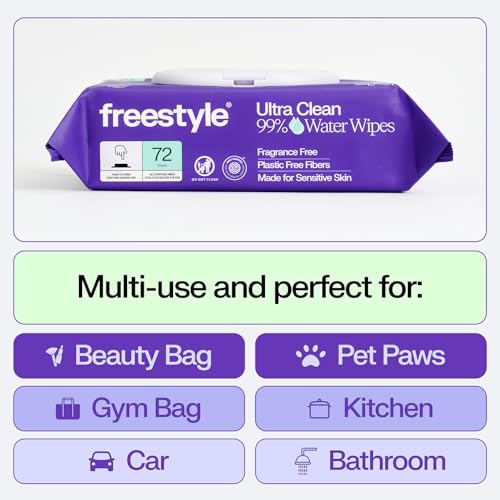 Freestyle Soft Jumbo Baby Wipes  Hypoallergenic and Unscented  Water Based Wet Wipes for Babies  Finely Suited for Sensitive Skin  Thick & Oversized  Pack of 12  72 Wipes Per Pack