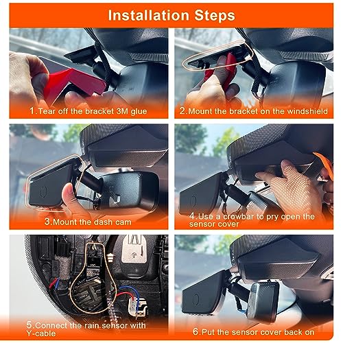 Front 4K & Rear 1080p Dash Cam Custom for Ford Escape Gen4 2020 2021 2022 2023 2024 2025  UHD 2160P Video  WiFi & App  128GB Card