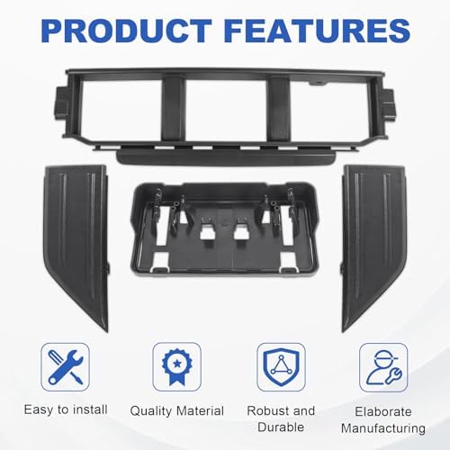Front Bumper Grille W/Front Bumper Guards Pads & License Plate Frame Bracket Kit Compatible with Ford F 150 2021 2023 Lower Center Cover Spacer Panel Replaces# ML3Z17B968BA ML3Z17B968BB