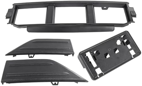 Front Bumper Grille W/Front Bumper Guards Pads & License Plate Frame Bracket Kit Compatible with Ford F 150 2021 2023 Lower Center Cover Spacer Panel Replaces# ML3Z17B968BA ML3Z17B968BB