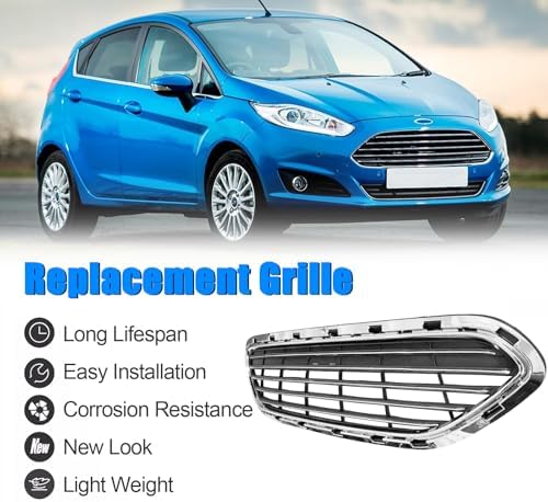 Front Bumper Grille For For d Fiesta Chrome Frame Grille 2014 2019 D2BZ17B968AA FO1200552