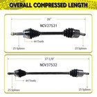 Par de semiejes delanteros para Hyundai Tiburon GS 2.0L con transmisión manual (2005-2008)
