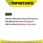 Par de semiejes delanteros para Hyundai Tiburon GS 2.0L con transmisión manual (2005-2008)