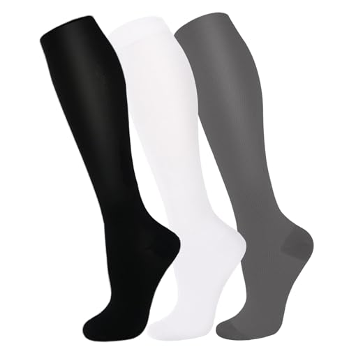 FuelMeFoot 3 Pack Copper Compression Socks   Compression Socks Women & Men Circulation   Best for Medical Running Athletic