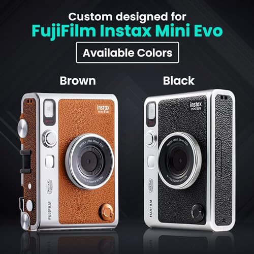 Fujifilm Instant Mini EVO Hybrid Camera  Black  Bundle with 60 Instant Film Sheets   32GB Memory Card   Small Padded Case   SD Card Reader   Flex Tripod   BluebirdSales Microfiber Cleaning Cloth