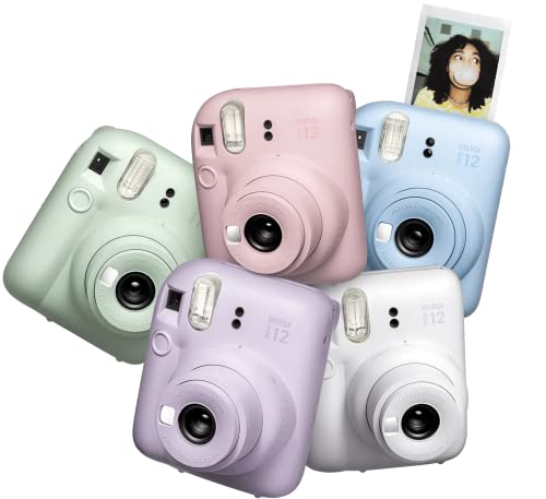 Fujifilm Instax Mini 12 Instant Camera Pastel Blue   Fuji Film Value Pack  40 Sheets    Shutter Accessories Bundle  Incl  Compatible Carrying Case  Quicksand Beads Photo Album 64 Pockets