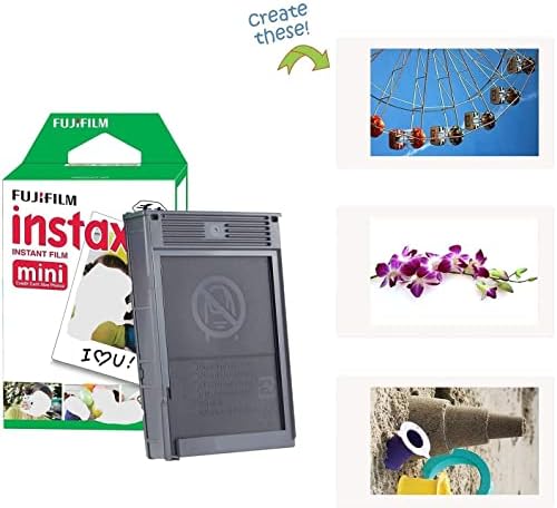 Fujifilm Instax Mini 12 - Cámara instantánea color blanco arcilla + paquete de película Fuji (40 hojas) + paquete de accesorios para obturador, incluye funda de transporte compatible, álbum de fotos de cuentas de arena movediza, 64 bolsillos