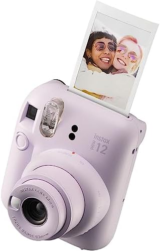 Fujifilm Instax Mini 12 Instant Camera   MiniMate Accessory Bundle & Compatible Custom Case   Fuji Instax Film Value Pack  50 Sheets  Flamingo Designer Photo Album  Lilac Purple 