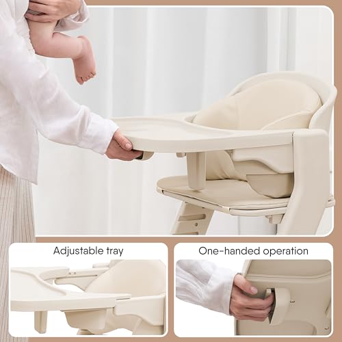 Full Body Washable Baby High Chair with Soft Cushion  Adjustable for 6 Months to 220 Lb   Multifunctional and Convertible High Chairs for Babies and Toddlers  Portable and Easy Operation