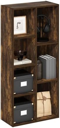 Furinno LUDER Book Shelf  5 Cube Bookshelf  Reversible Bookcase  9 4 x 19 5 x 31 5  Easy Assembly  for Living Room  Bedroom  Home Office  White