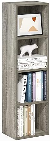 Furinno LUDER Book Shelf  5 Cube Bookshelf  Reversible Bookcase  9 4 x 19 5 x 31 5  Easy Assembly  for Living Room  Bedroom  Home Office  White