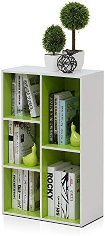 Furinno LUDER Book Shelf  5 Cube Bookshelf  Reversible Bookcase  9 4 x 19 5 x 31 5  Easy Assembly  for Living Room  Bedroom  Home Office  White