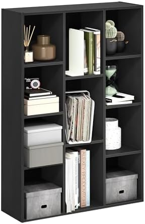 Furinno LUDER Book Shelf  5 Cube Bookshelf  Reversible Bookcase  9 4 x 19 5 x 31 5  Easy Assembly  for Living Room  Bedroom  Home Office  White