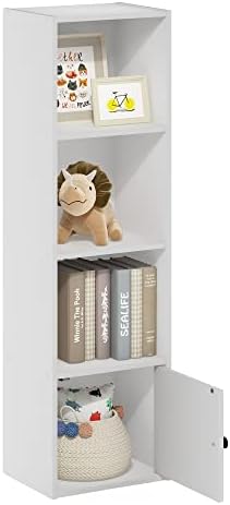 Furinno LUDER Book Shelf  5 Cube Bookshelf  Reversible Bookcase  9 4 x 19 5 x 31 5  Easy Assembly  for Living Room  Bedroom  Home Office  White