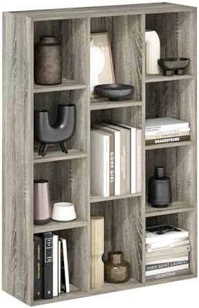 Furinno LUDER Book Shelf  5 Cube Bookshelf  Reversible Bookcase  9 4 x 19 5 x 31 5  Easy Assembly  for Living Room  Bedroom  Home Office  White