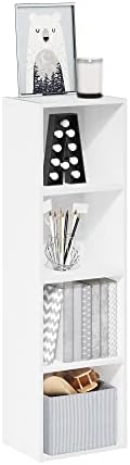 Furinno LUDER Book Shelf  5 Cube Bookshelf  Reversible Bookcase  9 4 x 19 5 x 31 5  Easy Assembly  for Living Room  Bedroom  Home Office  White