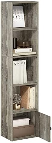 Furinno LUDER Book Shelf  5 Cube Bookshelf  Reversible Bookcase  9 4 x 19 5 x 31 5  Easy Assembly  for Living Room  Bedroom  Home Office  White