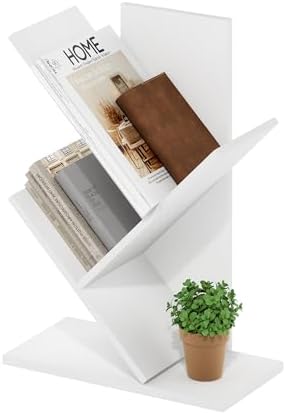 Furinno LUDER Book Shelf  5 Cube Bookshelf  Reversible Bookcase  9 4 x 19 5 x 31 5  Easy Assembly  for Living Room  Bedroom  Home Office  White
