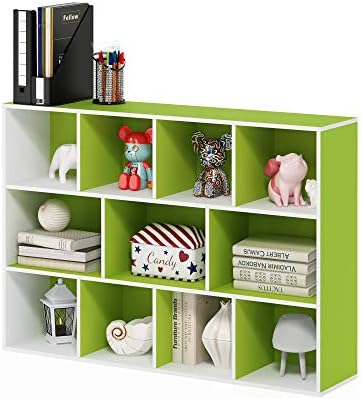 Furinno LUDER Book Shelf  5 Cube Bookshelf  Reversible Bookcase  9 4 x 19 5 x 31 5  Easy Assembly  for Living Room  Bedroom  Home Office  White