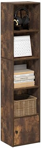 Furinno LUDER Book Shelf  5 Cube Bookshelf  Reversible Bookcase  9 4 x 19 5 x 31 5  Easy Assembly  for Living Room  Bedroom  Home Office  White