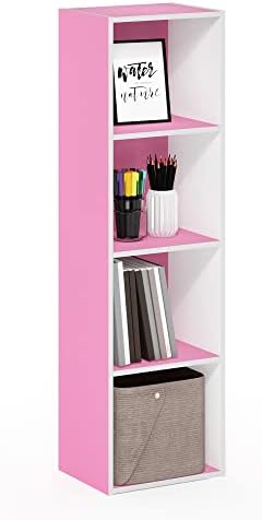 Furinno LUDER Book Shelf  5 Cube Bookshelf  Reversible Bookcase  9 4 x 19 5 x 31 5  Easy Assembly  for Living Room  Bedroom  Home Office  White