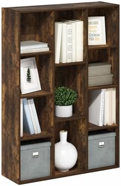 Furinno LUDER Book Shelf  5 Cube Bookshelf  Reversible Bookcase  9 4 x 19 5 x 31 5  Easy Assembly  for Living Room  Bedroom  Home Office  White