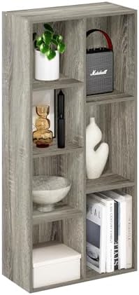 Furinno LUDER Book Shelf  5 Cube Bookshelf  Reversible Bookcase  9 4 x 19 5 x 31 5  Easy Assembly  for Living Room  Bedroom  Home Office  White
