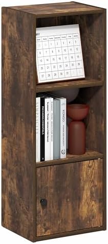 Furinno LUDER Book Shelf  5 Cube Bookshelf  Reversible Bookcase  9 4 x 19 5 x 31 5  Easy Assembly  for Living Room  Bedroom  Home Office  White