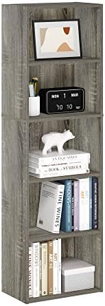 Furinno LUDER Book Shelf  5 Cube Bookshelf  Reversible Bookcase  9 4 x 19 5 x 31 5  Easy Assembly  for Living Room  Bedroom  Home Office  White