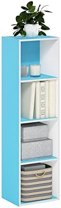 Furinno LUDER Book Shelf  5 Cube Bookshelf  Reversible Bookcase  9 4 x 19 5 x 31 5  Easy Assembly  for Living Room  Bedroom  Home Office  White