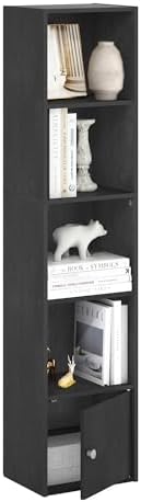 Furinno LUDER Book Shelf  5 Cube Bookshelf  Reversible Bookcase  9 4 x 19 5 x 31 5  Easy Assembly  for Living Room  Bedroom  Home Office  White