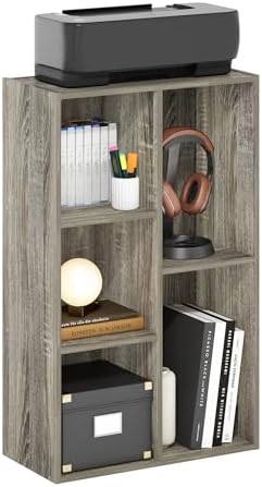Furinno LUDER Book Shelf  5 Cube Bookshelf  Reversible Bookcase  9 4 x 19 5 x 31 5  Easy Assembly  for Living Room  Bedroom  Home Office  White