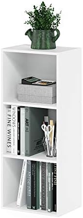Furinno LUDER Book Shelf  5 Cube Bookshelf  Reversible Bookcase  9 4 x 19 5 x 31 5  Easy Assembly  for Living Room  Bedroom  Home Office  White