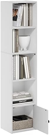 Furinno LUDER Book Shelf  5 Cube Bookshelf  Reversible Bookcase  9 4 x 19 5 x 31 5  Easy Assembly  for Living Room  Bedroom  Home Office  White