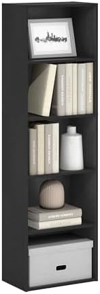 Furinno LUDER Book Shelf  5 Cube Bookshelf  Reversible Bookcase  9 4 x 19 5 x 31 5  Easy Assembly  for Living Room  Bedroom  Home Office  White