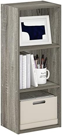 Furinno LUDER Book Shelf  5 Cube Bookshelf  Reversible Bookcase  9 4 x 19 5 x 31 5  Easy Assembly  for Living Room  Bedroom  Home Office  White