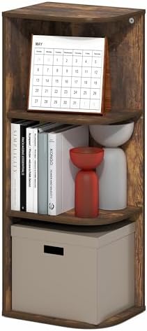 Furinno LUDER Book Shelf  5 Cube Bookshelf  Reversible Bookcase  9 4 x 19 5 x 31 5  Easy Assembly  for Living Room  Bedroom  Home Office  White