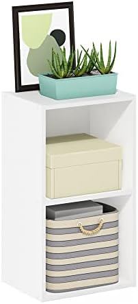 Furinno LUDER Book Shelf  5 Cube Bookshelf  Reversible Bookcase  9 4 x 19 5 x 31 5  Easy Assembly  for Living Room  Bedroom  Home Office  White