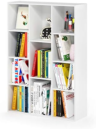 Furinno LUDER Book Shelf  5 Cube Bookshelf  Reversible Bookcase  9 4 x 19 5 x 31 5  Easy Assembly  for Living Room  Bedroom  Home Office  White