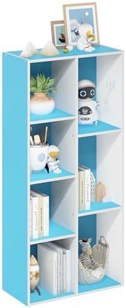 Furinno LUDER Book Shelf  5 Cube Bookshelf  Reversible Bookcase  9 4 x 19 5 x 31 5  Easy Assembly  for Living Room  Bedroom  Home Office  White