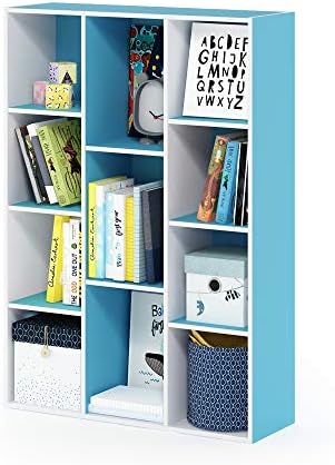 Furinno LUDER Book Shelf  5 Cube Bookshelf  Reversible Bookcase  9 4 x 19 5 x 31 5  Easy Assembly  for Living Room  Bedroom  Home Office  White