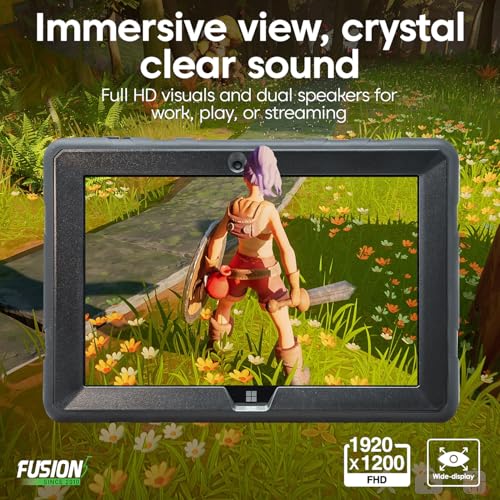 Fusion5 10 1 Windows 11 Full HD Rugged Tablet PC   Intel 13th Gen   FWIN232 PRO N5 Ultra Slim Windows Tablet Computer   8GB RAM  512GB SSD  10 Inch  5G WiFi  HD Webcam  Micro HDMI  Expandable Storage