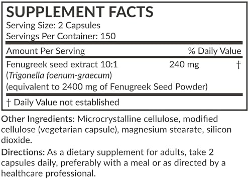 Futurebiotics Fenugreek Extra Strength Supports Overall Good Health & Well Being  Non GMO  300 Vegetarian Capsules