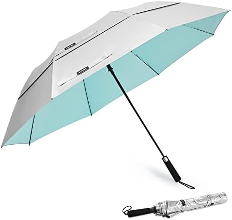 G4Free 62 Inch Portable UV Protection Large Golf Umbrella  Automatic Open Double Canopy Big Sun Windproof Oversize Sports Umbrella