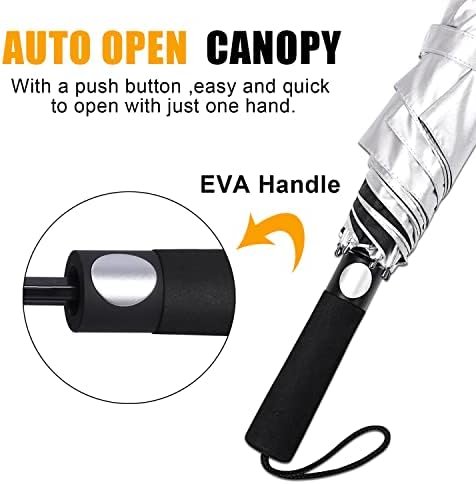 G4Free 62 Inch Portable UV Protection Large Golf Umbrella  Automatic Open Double Canopy Big Sun Windproof Oversize Sports Umbrella