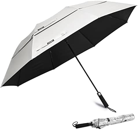 G4Free 62 Inch Portable UV Protection Large Golf Umbrella  Automatic Open Double Canopy Big Sun Windproof Oversize Sports Umbrella