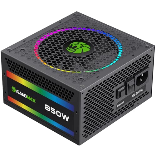 GAMEMAX 850W 80 Plus Gold Power Supply  ATX 3 0 & PCIE 5 0 Ready  100  Japanese Capacitors  Fully Modular  ARGB SYNC  RGB 850 SE