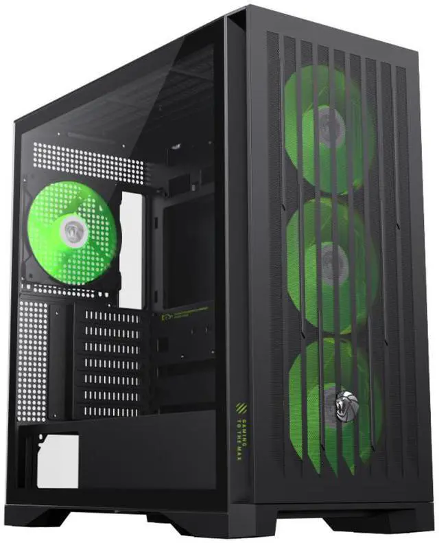 GAMEMAX Mid Tower Gaming Case LEADER 2 BK Leader 2 BK Black case  Comprehensive Compatibility  Supports E ATX motherboards  425mm GPUs  420mm radiators  245mm PSUs  and 185mm air coolers 