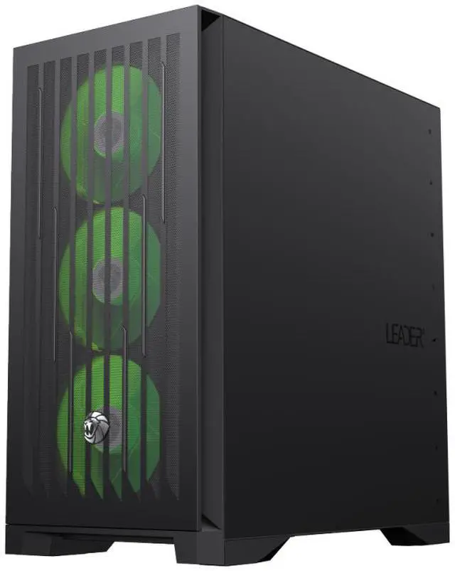 GAMEMAX Mid Tower Gaming Case LEADER 2 BK Leader 2 BK Black case  Comprehensive Compatibility  Supports E ATX motherboards  425mm GPUs  420mm radiators  245mm PSUs  and 185mm air coolers