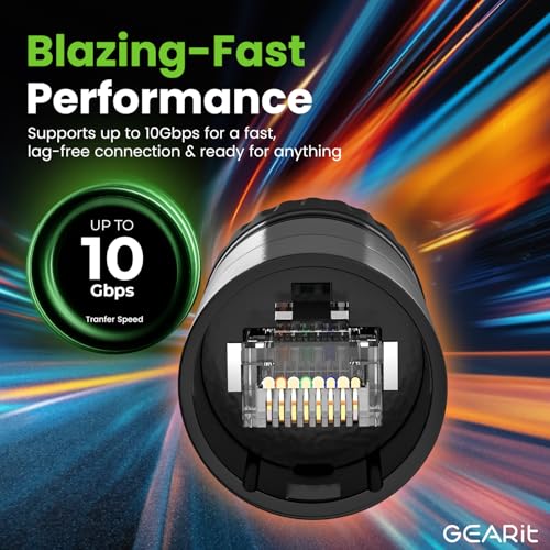 GEARit Cable Ethercon CAT6 blindado (150 pies) de audio profesional e iluminación RJ45 compatible con EtherCON para estudio, escenario, conciertos, 150 pies, color negro